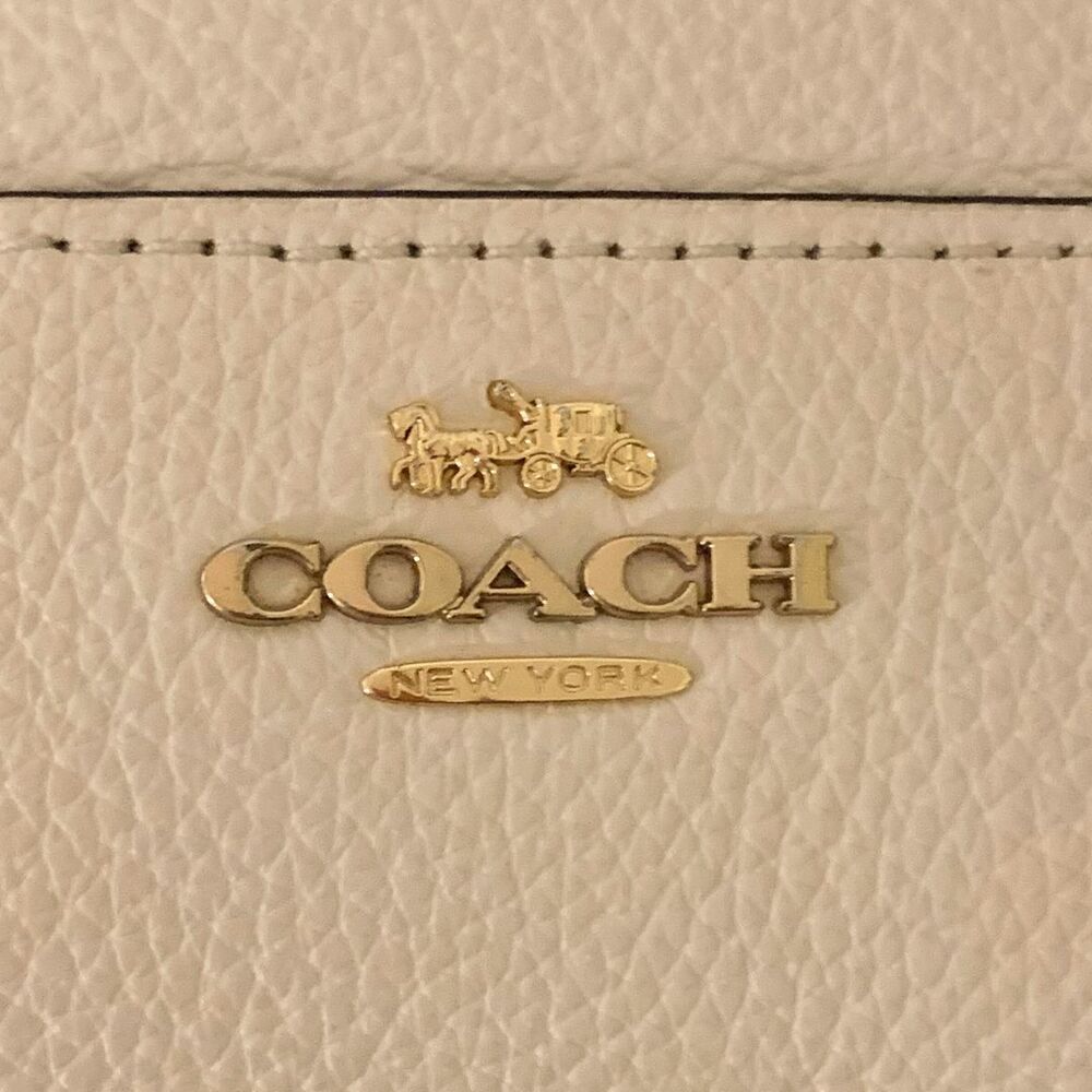 Coach 1921 Pebbled Leather City Tote Chalk Ivory Shoulder Bag Large Purse - Picture 2 of 13
